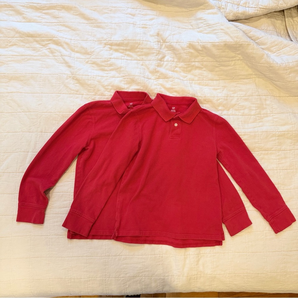 Set of 2 GAP Kids Organic Cotton Uniform Polo Shirt, red